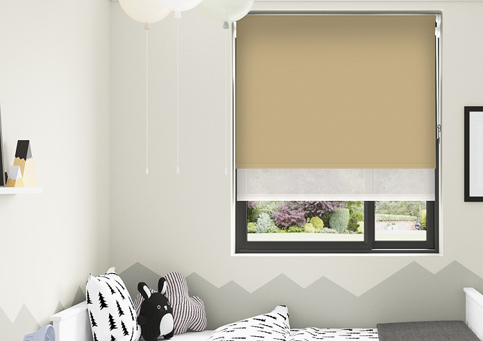 Rimini (Blackout), Mocha & Illusion Sandy - Double Roller Blind - Image 3
